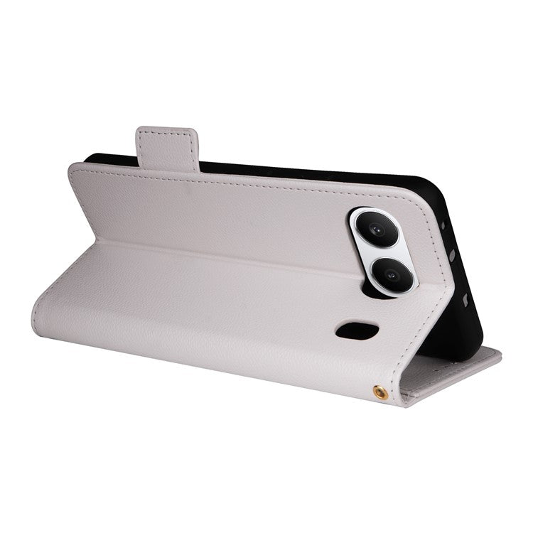 For OnePlus Nord 4 Case Litchi Texture PU Leather Wallet Flip Phone Cover - White