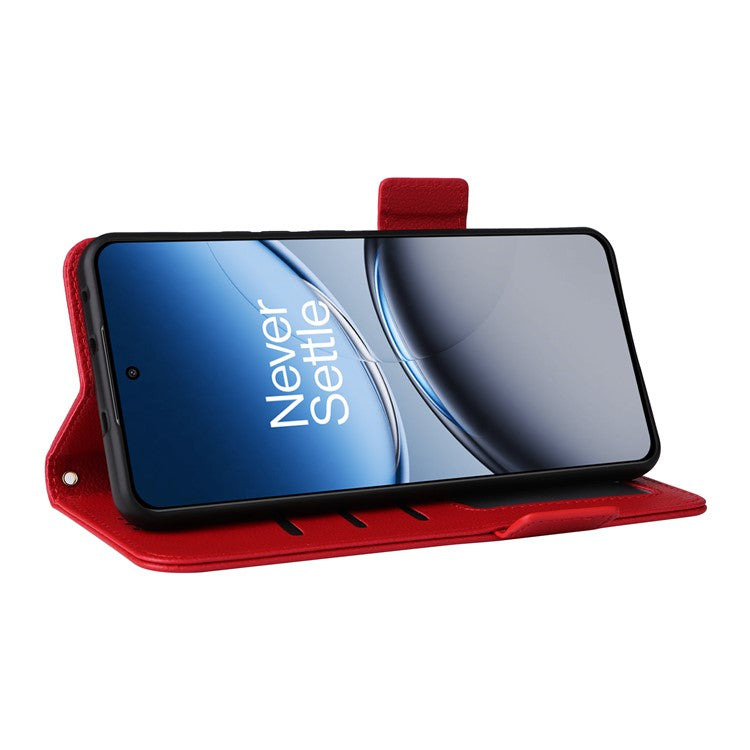For OnePlus Nord 4 Case Litchi Texture PU Leather Wallet Flip Phone Cover - Red