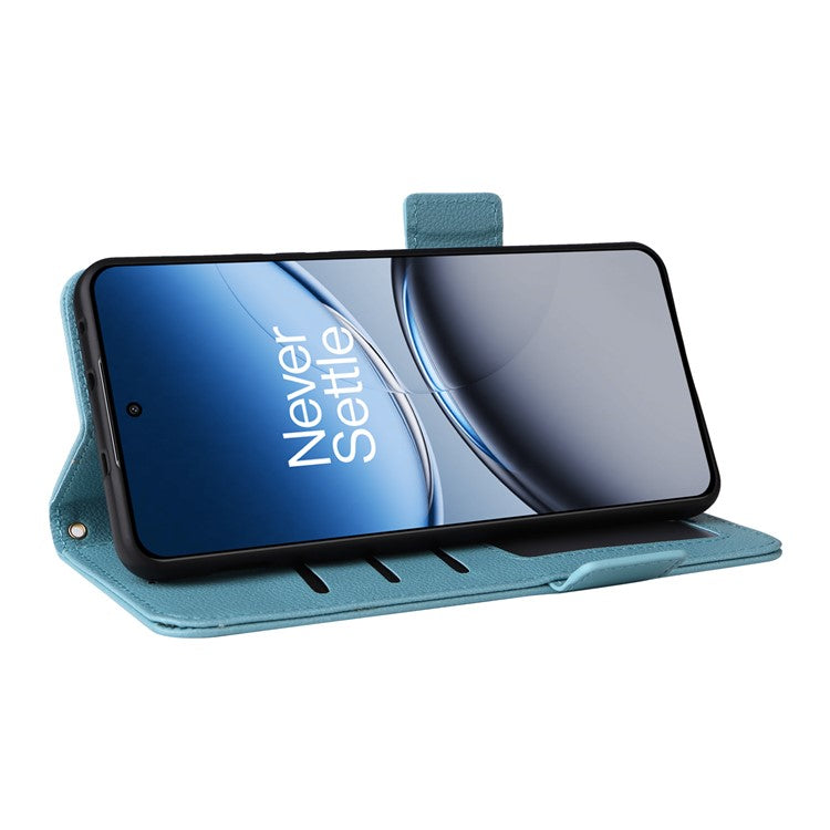 For OnePlus Nord 4 Case Litchi Texture PU Leather Wallet Flip Phone Cover - Baby Blue