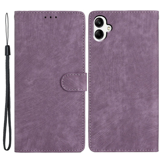 For Samsung Galaxy A06 Case with Card Clots Skin-touch PU Leather Phone Cover Stand - Purple