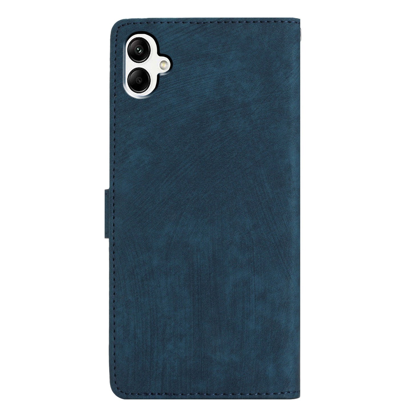 For Samsung Galaxy A06 Case with Card Clots Skin-touch PU Leather Phone Cover Stand - Blue