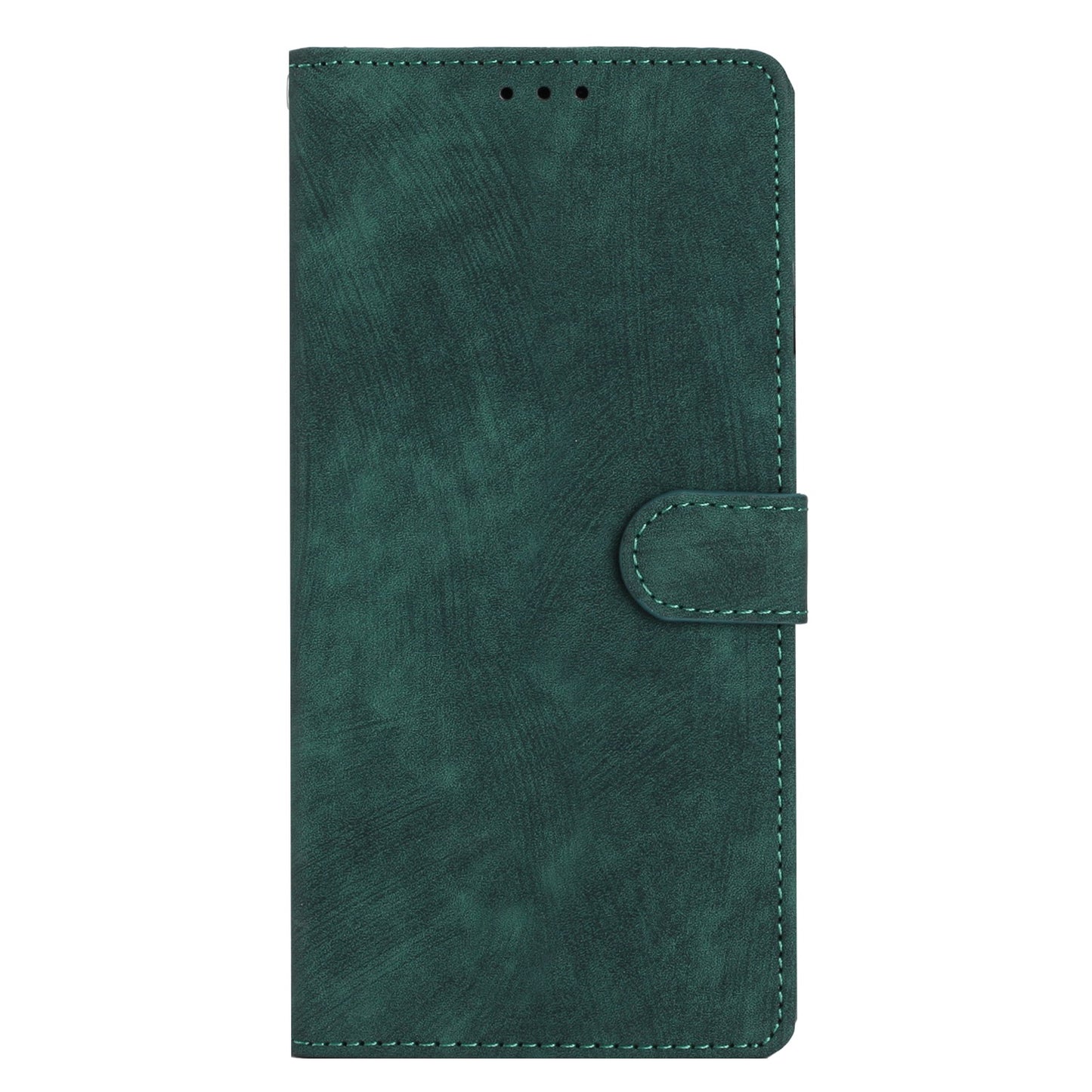 For Samsung Galaxy A06 Case with Card Clots Skin-touch PU Leather Phone Cover Stand - Green