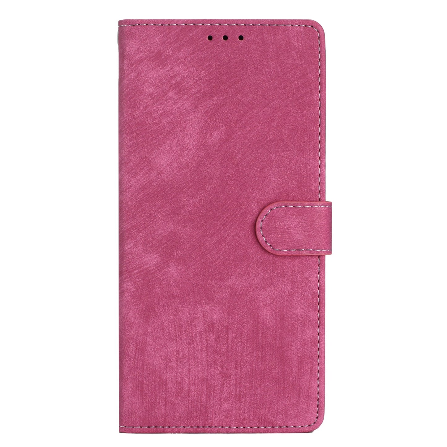 For Samsung Galaxy A06 Case with Card Clots Skin-touch PU Leather Phone Cover Stand - Rose
