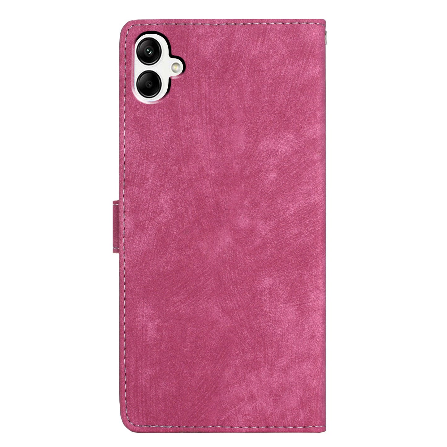 For Samsung Galaxy A06 Case with Card Clots Skin-touch PU Leather Phone Cover Stand - Rose