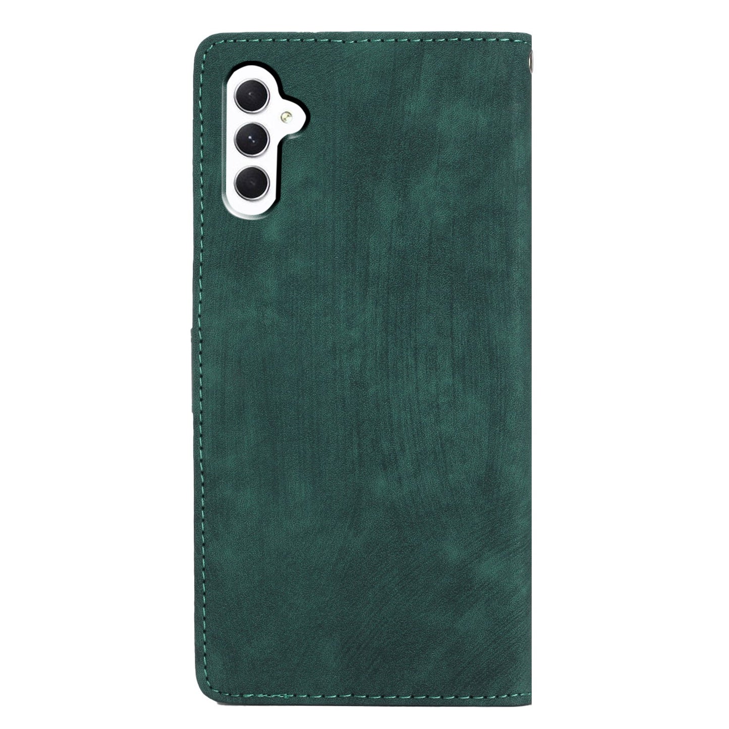 For Samsung Galaxy A16 5G / A16 4G Case with Card Clots Skin-Touch PU Leather Phone Cover Stand - Green