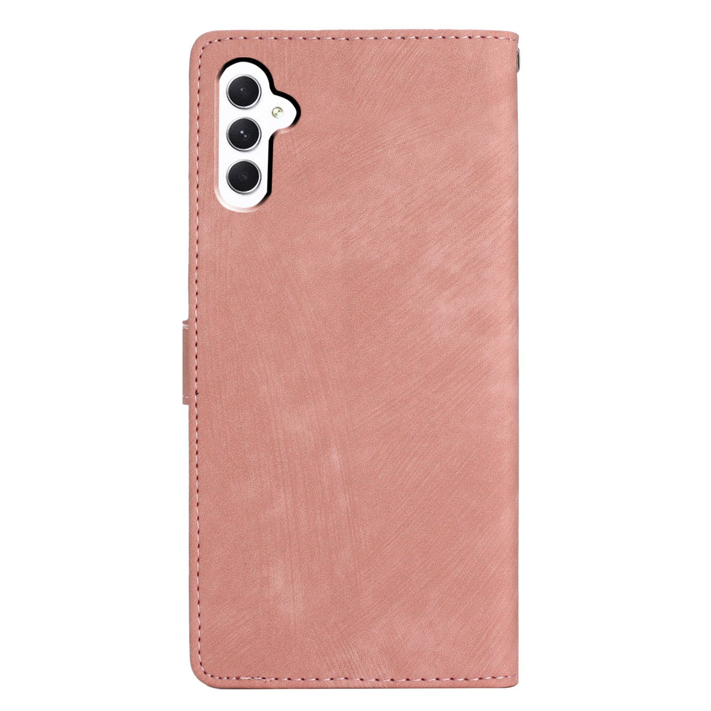 For Samsung Galaxy A16 5G / A16 4G Case with Card Clots Skin-Touch PU Leather Phone Cover Stand - Rose Gold