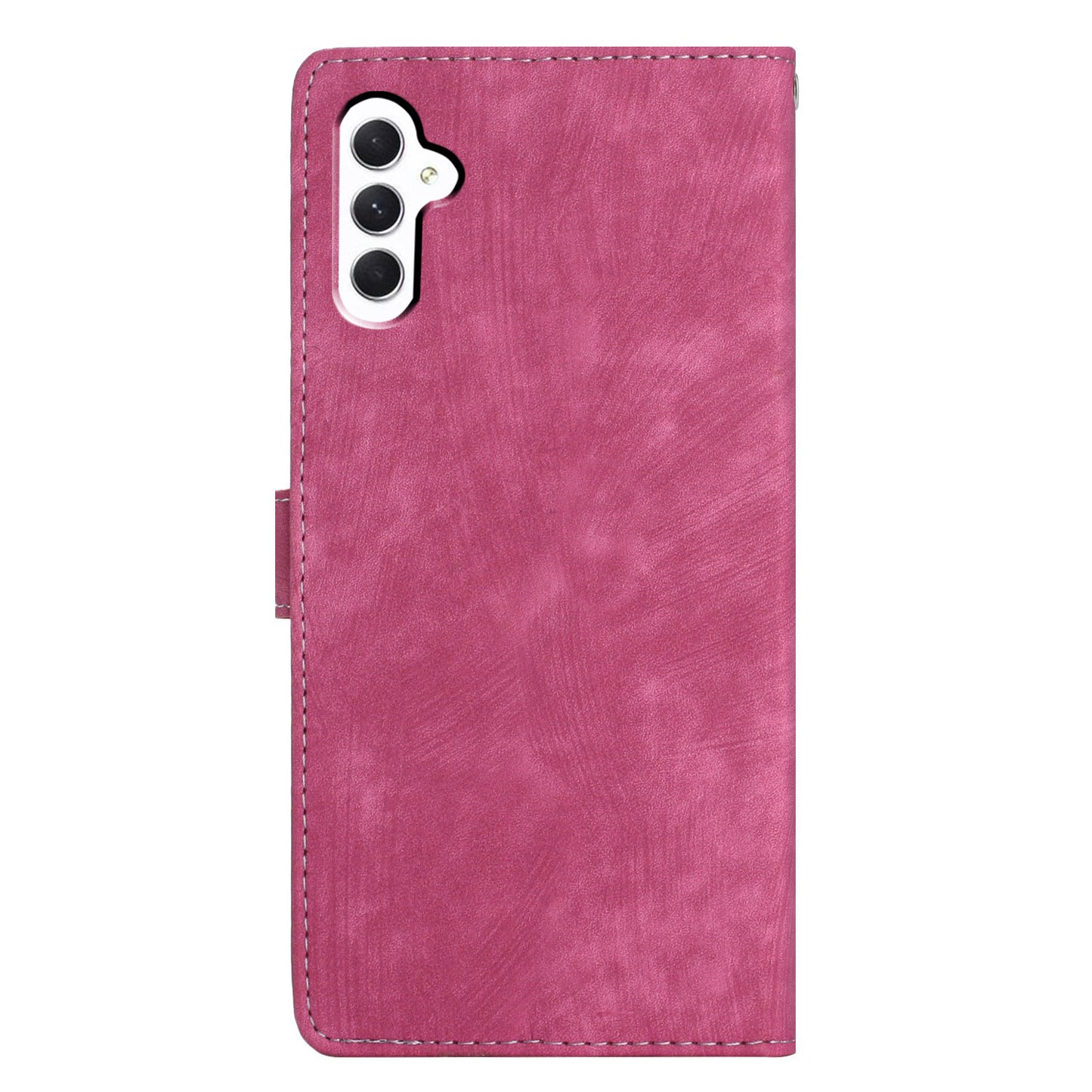 For Samsung Galaxy A16 5G / A16 4G Case with Card Clots Skin-Touch PU Leather Phone Cover Stand - Rose
