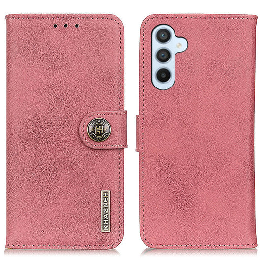 KHAZNEH For Samsung Galaxy A16 5G / A16 4G Wallet Case Cowhide Texture Leather Flip Phone Cover - Pink