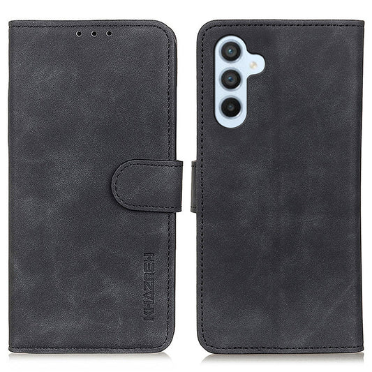 KHAZNEH For Samsung Galaxy A16 5G / A16 4G Case Retro PU Leather Wallet Stand Phone Cover - Black