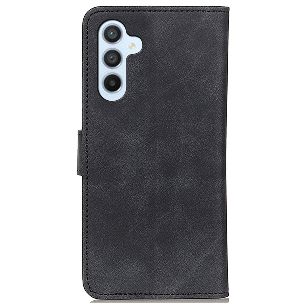 KHAZNEH For Samsung Galaxy A16 5G / A16 4G Case Retro PU Leather Wallet Stand Phone Cover - Black