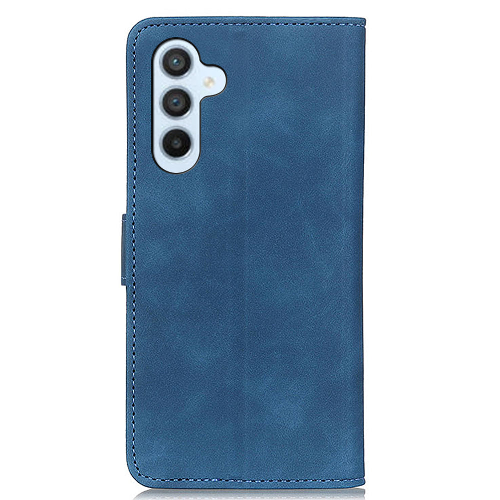 KHAZNEH For Samsung Galaxy A16 5G / A16 4G Case Retro PU Leather Wallet Stand Phone Cover - Blue