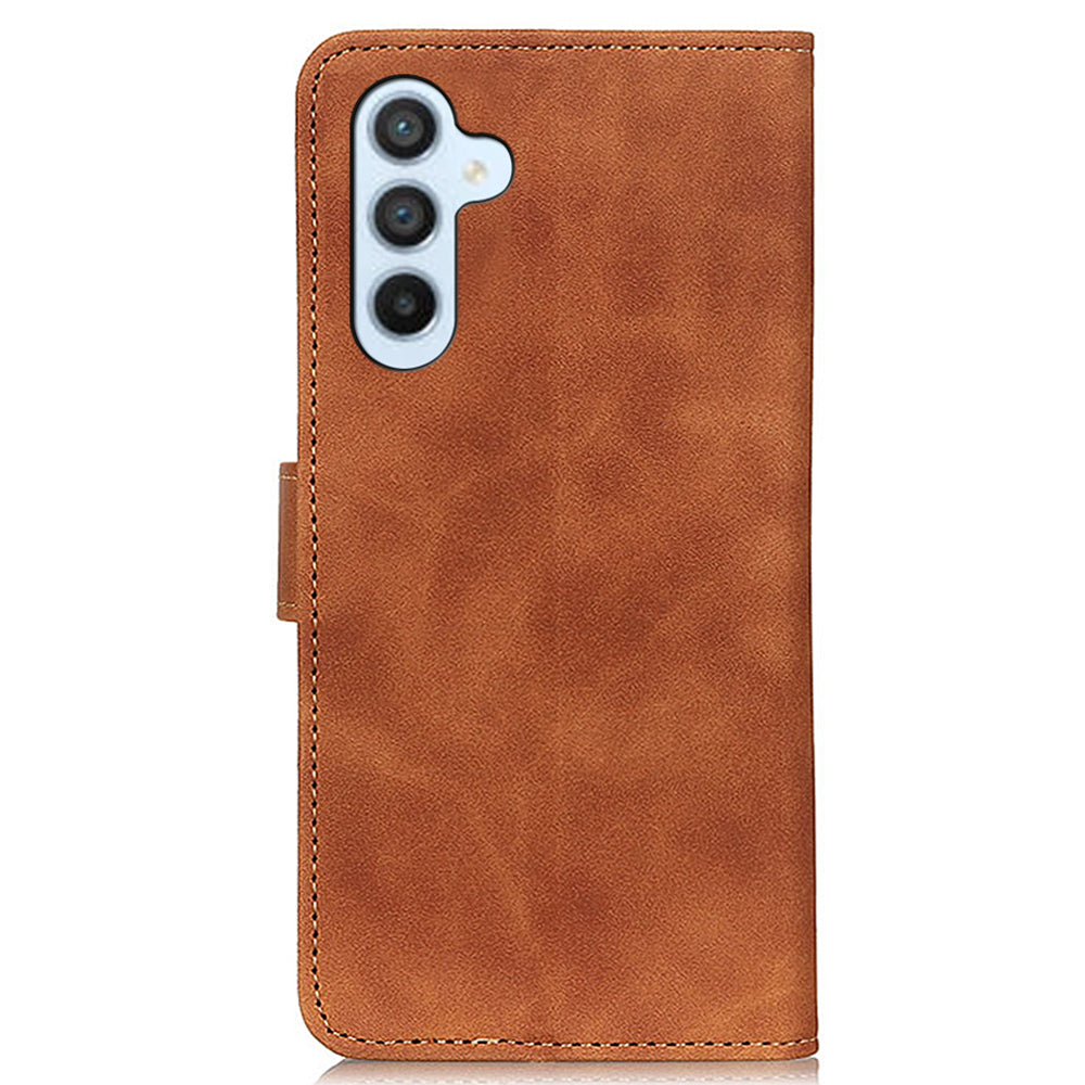 KHAZNEH For Samsung Galaxy A16 5G / A16 4G Case Retro PU Leather Wallet Stand Phone Cover - Brown