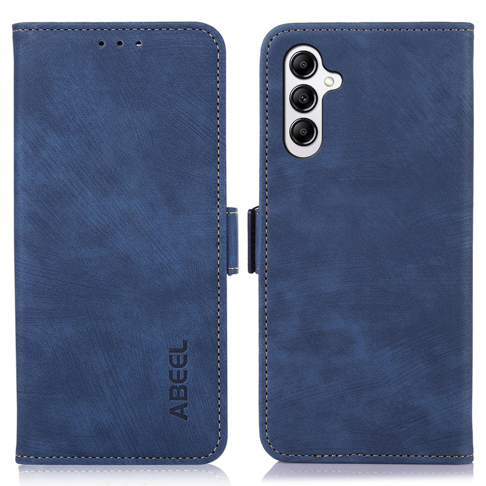 ABEEL For Samsung Galaxy A16 5G / A16 4G Case Retro Leather Phone Cover Wallet Stand View - Blue