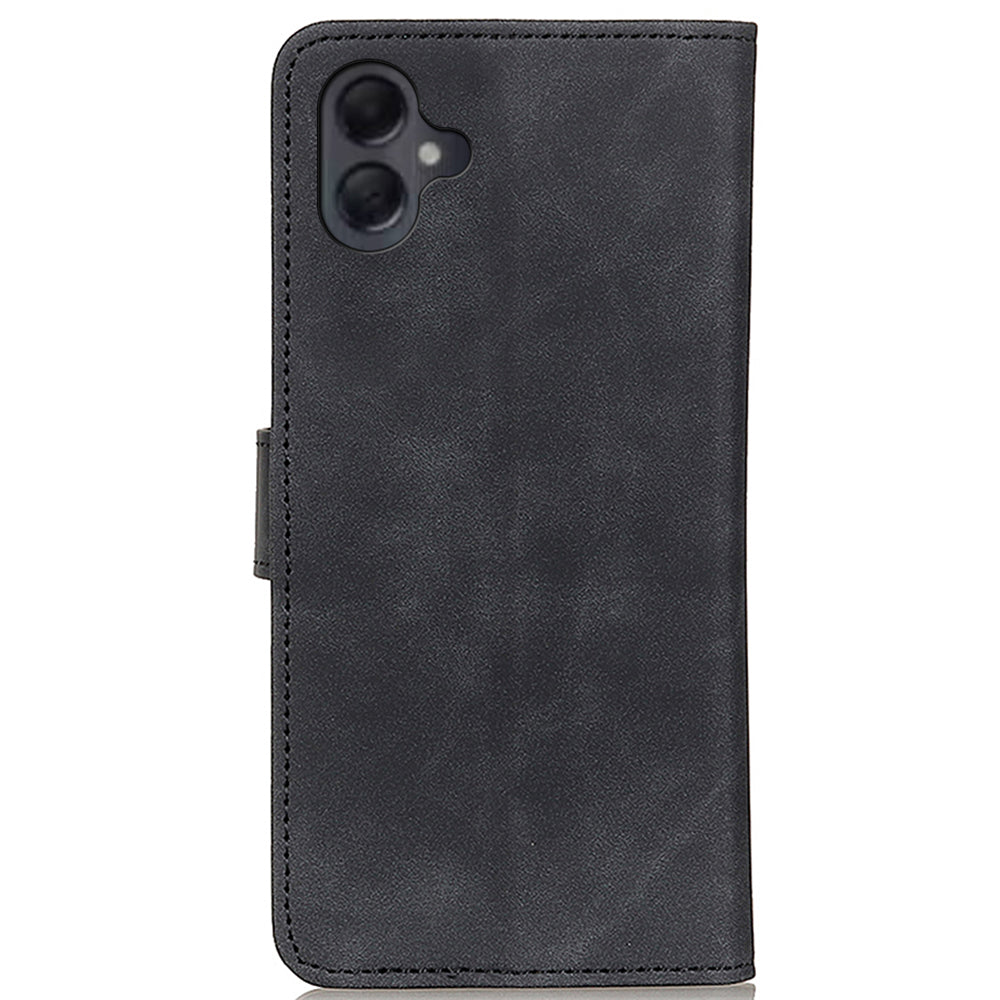 KHAZNEH For Samsung Galaxy A06 Case Retro PU Leather Wallet Stand Phone Cover - Black