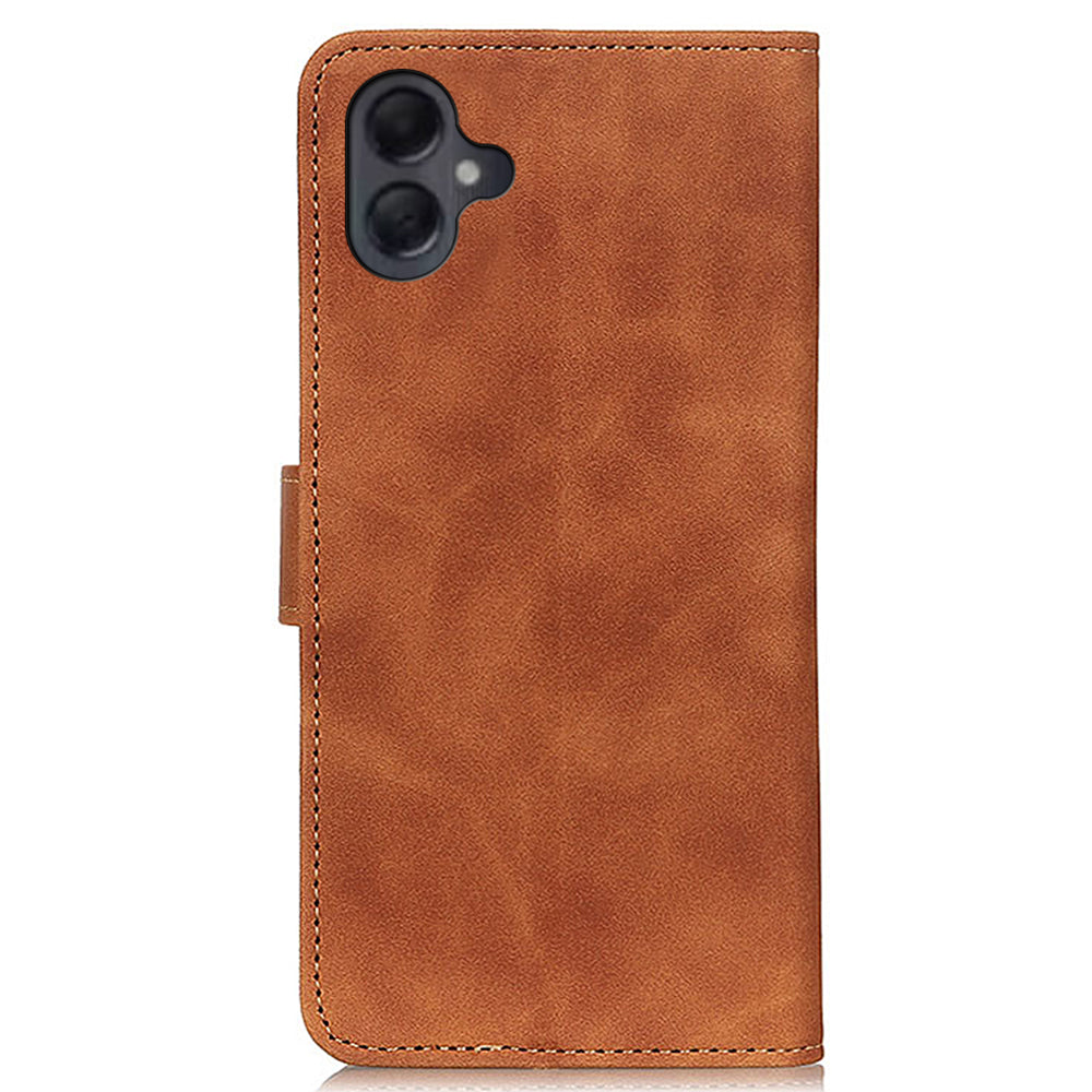 KHAZNEH For Samsung Galaxy A06 Case Retro PU Leather Wallet Stand Phone Cover - Brown