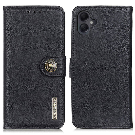 KHAZNEH For Samsung Galaxy A06 Wallet Case Cowhide Texture Leather Flip Phone Cover - Black
