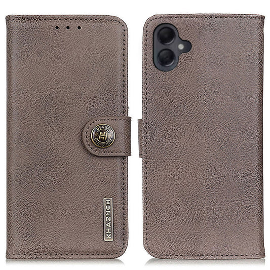 KHAZNEH For Samsung Galaxy A06 Wallet Case Cowhide Texture Leather Flip Phone Cover - Khaki