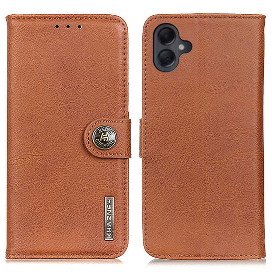 KHAZNEH For Samsung Galaxy A06 Wallet Case Cowhide Texture Leather Flip Phone Cover - Brown
