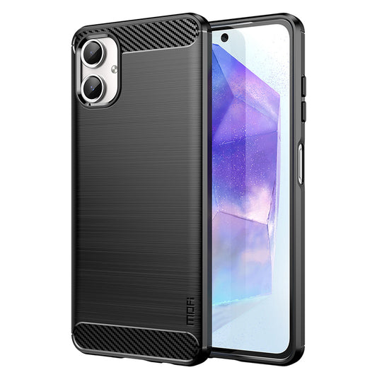 MOFI JK TPU Series-1 For Samsung Galaxy A06 Case Carbon Fiber Texture TPU Soft Phone Cover - Black