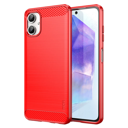 MOFI JK TPU Series-1 For Samsung Galaxy A06 Case Carbon Fiber Texture TPU Soft Phone Cover - Red