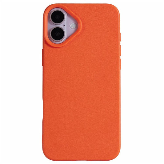 For iPhone 16 Plus Case Litchi Texture TPU Shockproof Phone Cover - Orange