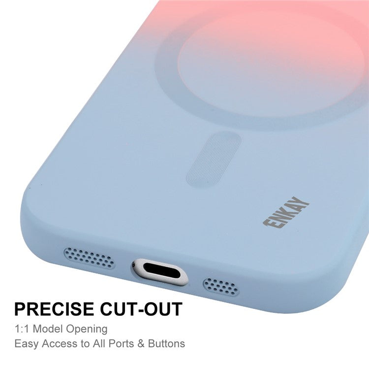 ENAKY HAT PRINCE For iPhone 16 Case Silicone Cover Lens Protection - Green+Blue