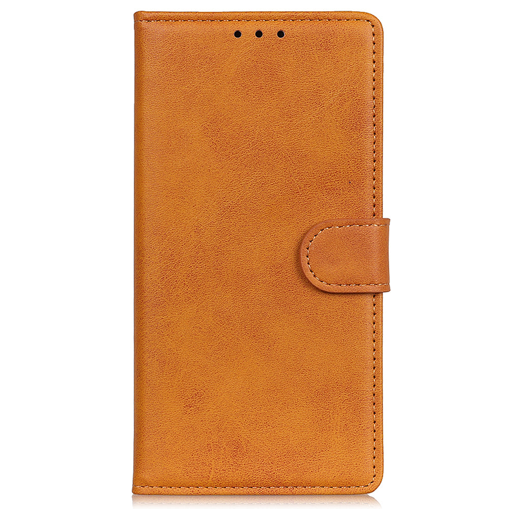 For Samsung Galaxy A16 5G / A16 4G Stand Wallet Case Cowhide Texture Leather Phone Cover - Brown