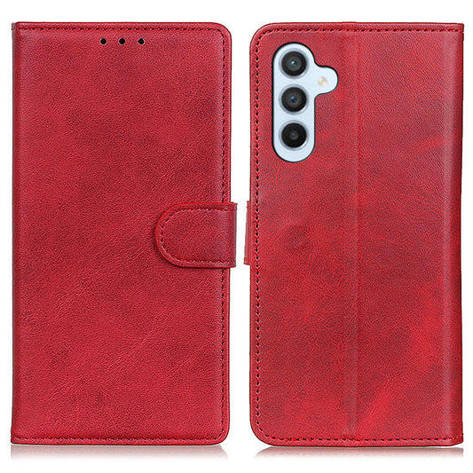 For Samsung Galaxy A16 5G / A16 4G Stand Wallet Case Cowhide Texture Leather Phone Cover - Red