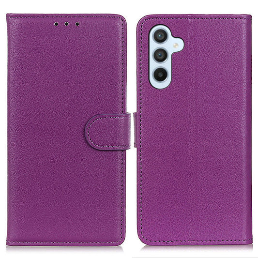 For Samsung Galaxy A16 5G / A16 4G Wallet Case PU Leather Phone Cover Litchi Texture - Purple