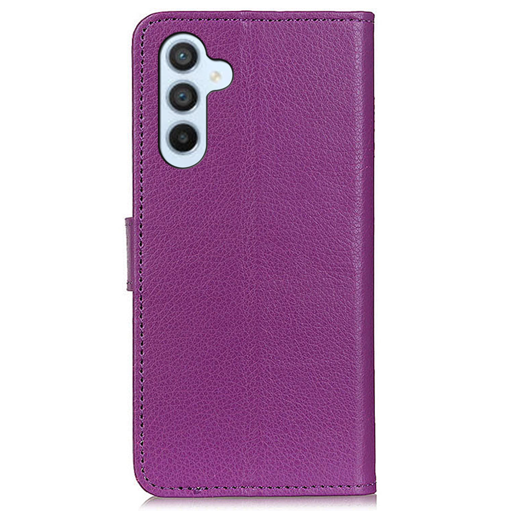 For Samsung Galaxy A16 5G / A16 4G Wallet Case PU Leather Phone Cover Litchi Texture - Purple