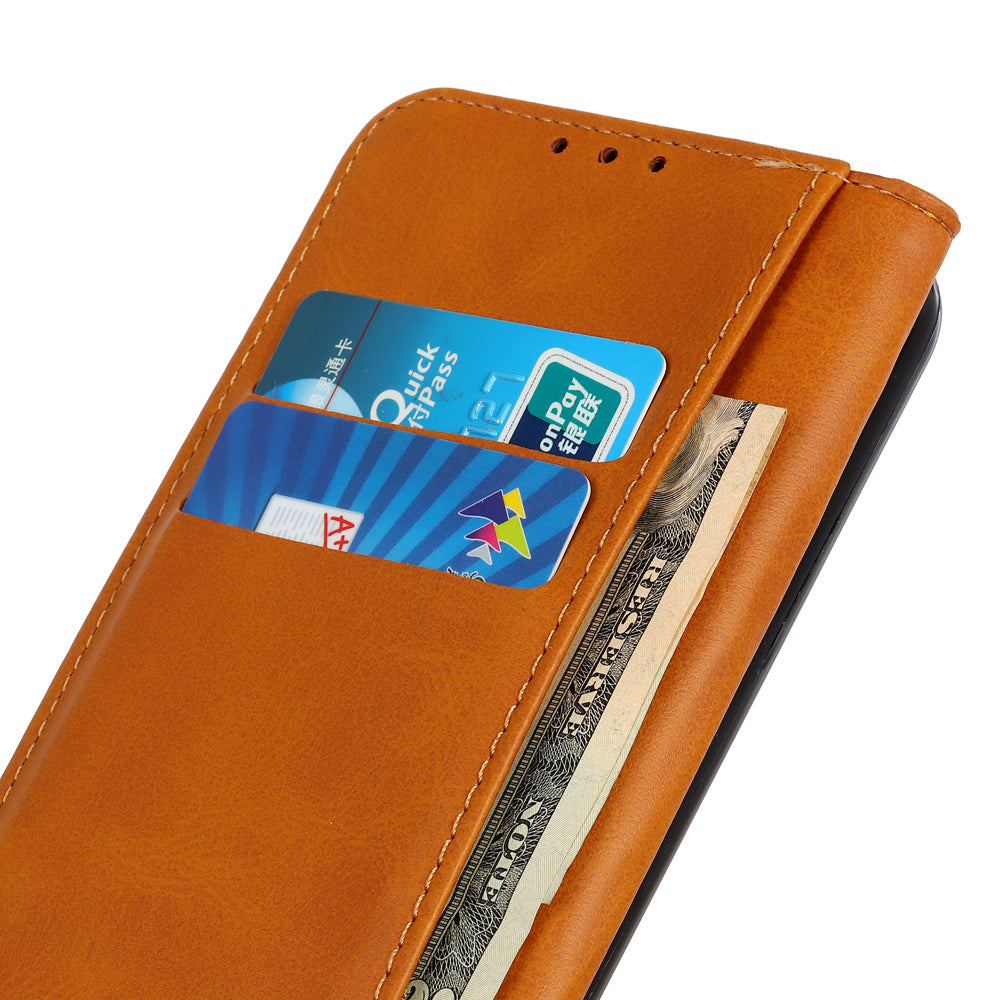 For Samsung Galaxy A16 5G / A16 4G Case Split Leather Flip Wallet Phone Cover - Brown