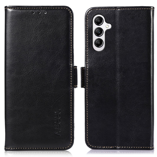 ABEEL For Samsung Galaxy A16 5G / A16 4G Case PU Leather Crazy Horse Texture Wallet Phone Cover - Black