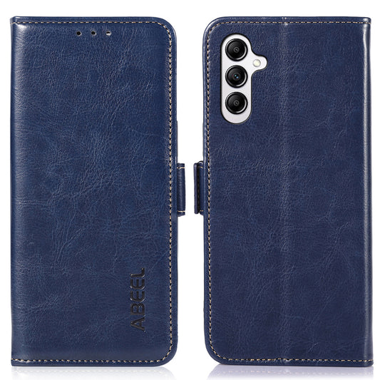 ABEEL For Samsung Galaxy A16 5G / A16 4G Case PU Leather Crazy Horse Texture Wallet Phone Cover - Blue