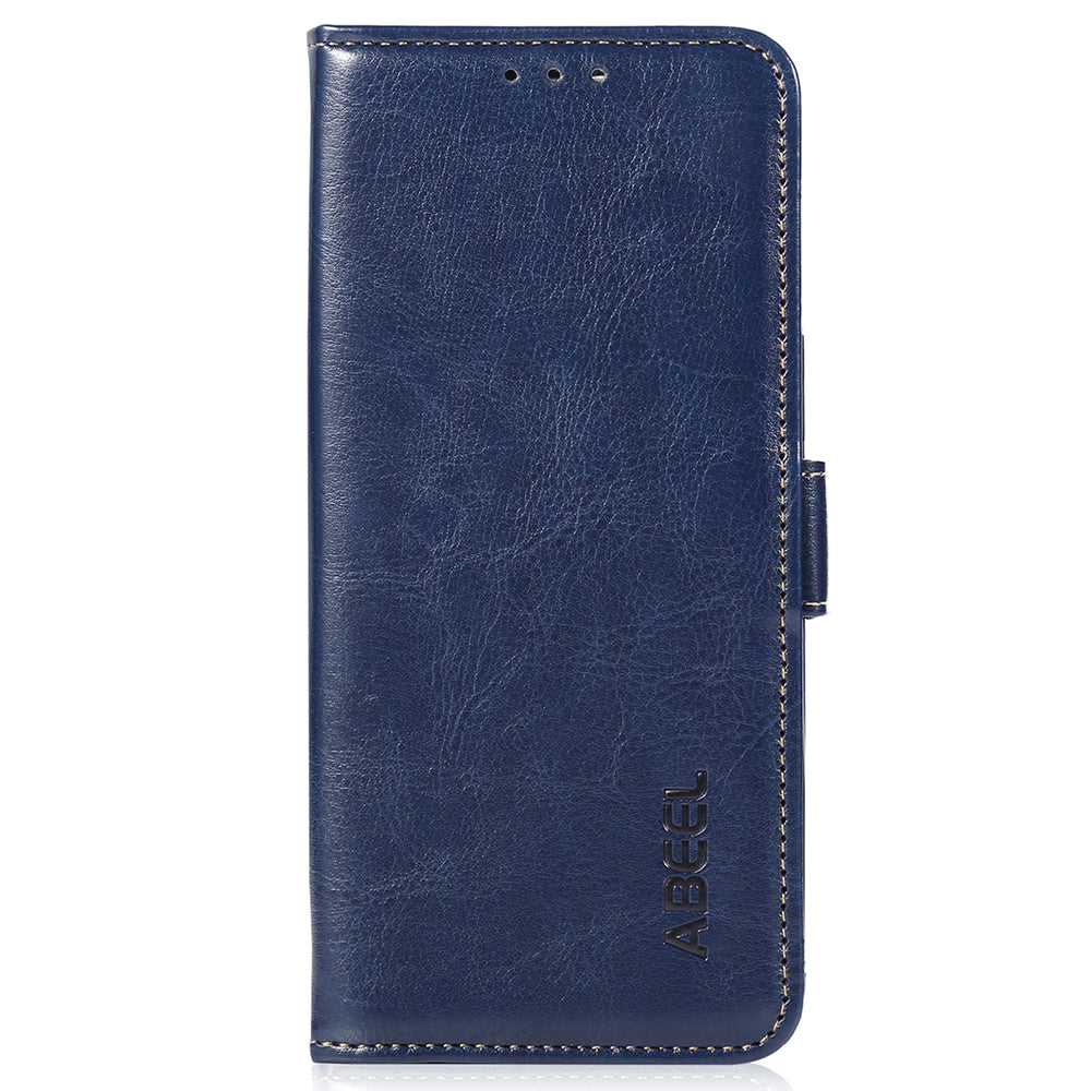 ABEEL For Samsung Galaxy A16 5G / A16 4G Case PU Leather Crazy Horse Texture Wallet Phone Cover - Blue