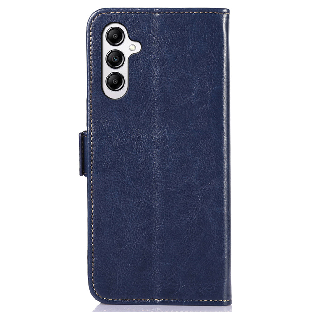 ABEEL For Samsung Galaxy A16 5G / A16 4G Case PU Leather Crazy Horse Texture Wallet Phone Cover - Blue