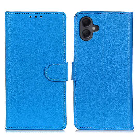 For Samsung Galaxy A06 Wallet Case PU Leather Phone Cover Litchi Texture - Blue