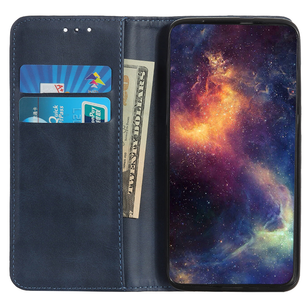 For Samsung Galaxy A06 Case Split Leather Flip Wallet Phone Cover - Blue
