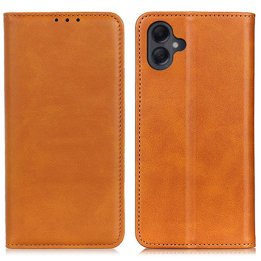 For Samsung Galaxy A06 Case Split Leather Flip Wallet Phone Cover - Brown