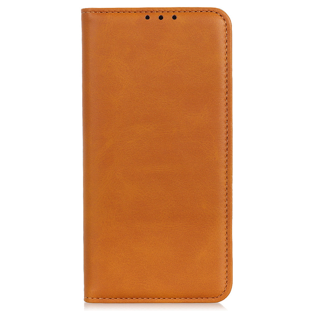 For Samsung Galaxy A06 Case Split Leather Flip Wallet Phone Cover - Brown