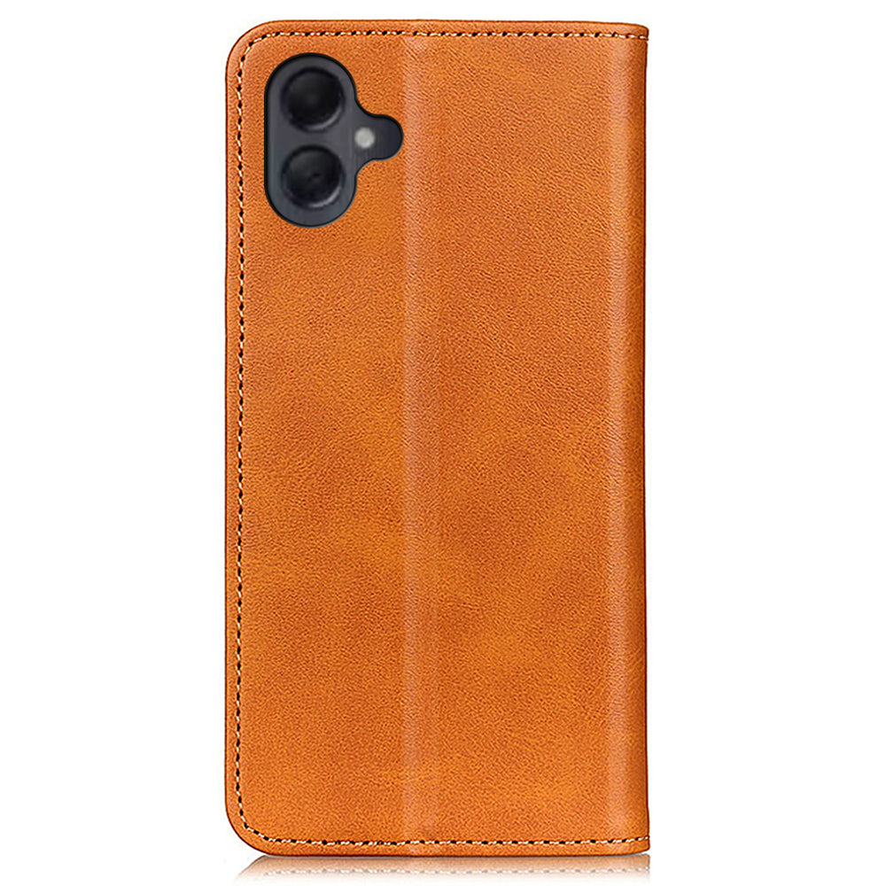 For Samsung Galaxy A06 Case Split Leather Flip Wallet Phone Cover - Brown