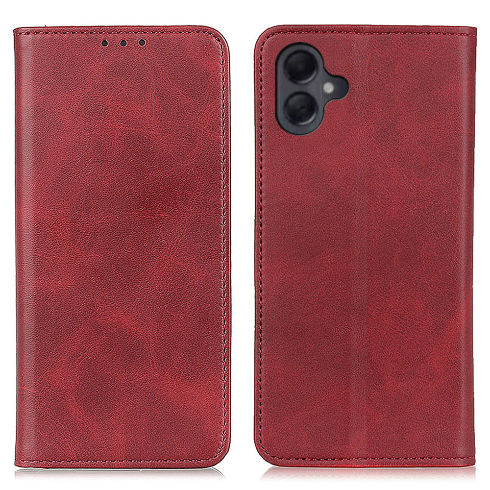 For Samsung Galaxy A06 Case Split Leather Flip Wallet Phone Cover - Red