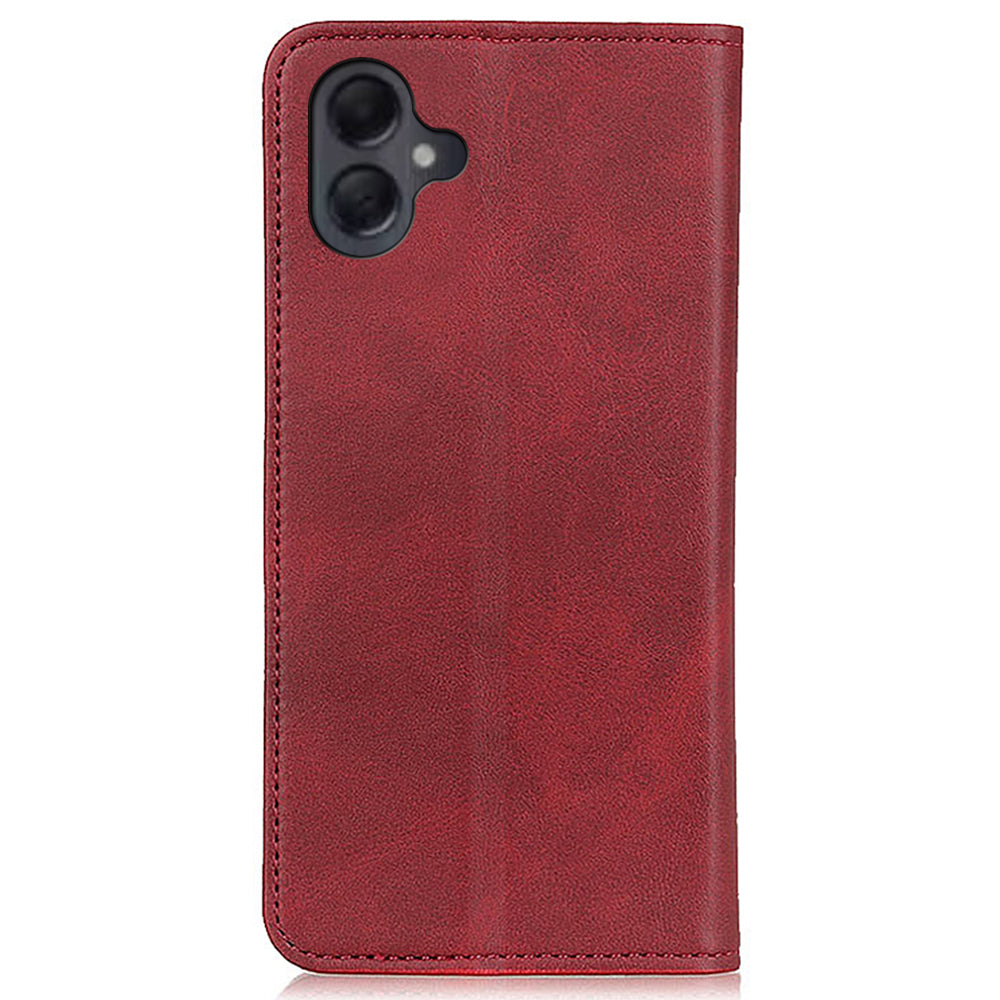 For Samsung Galaxy A06 Case Split Leather Flip Wallet Phone Cover - Red