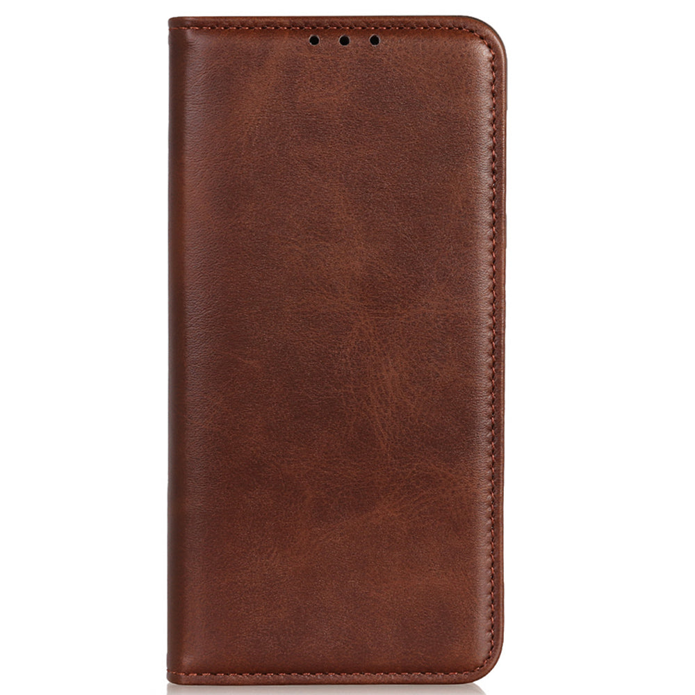 For Samsung Galaxy A06 Case Split Leather Flip Wallet Phone Cover - Coffee