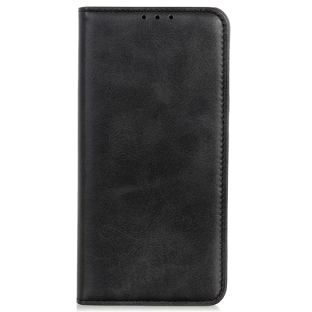 For Samsung Galaxy A06 Case Split Leather Flip Wallet Phone Cover - Black