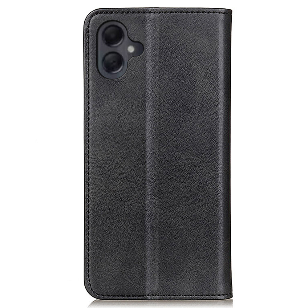 For Samsung Galaxy A06 Case Split Leather Flip Wallet Phone Cover - Black
