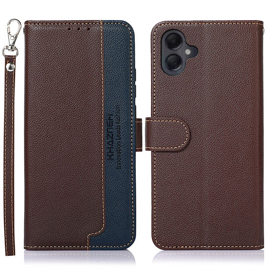 KHAZNEH For Samsung Galaxy A06 Case RFID Blocking Wallet PU Leather Phone Cover - Brown