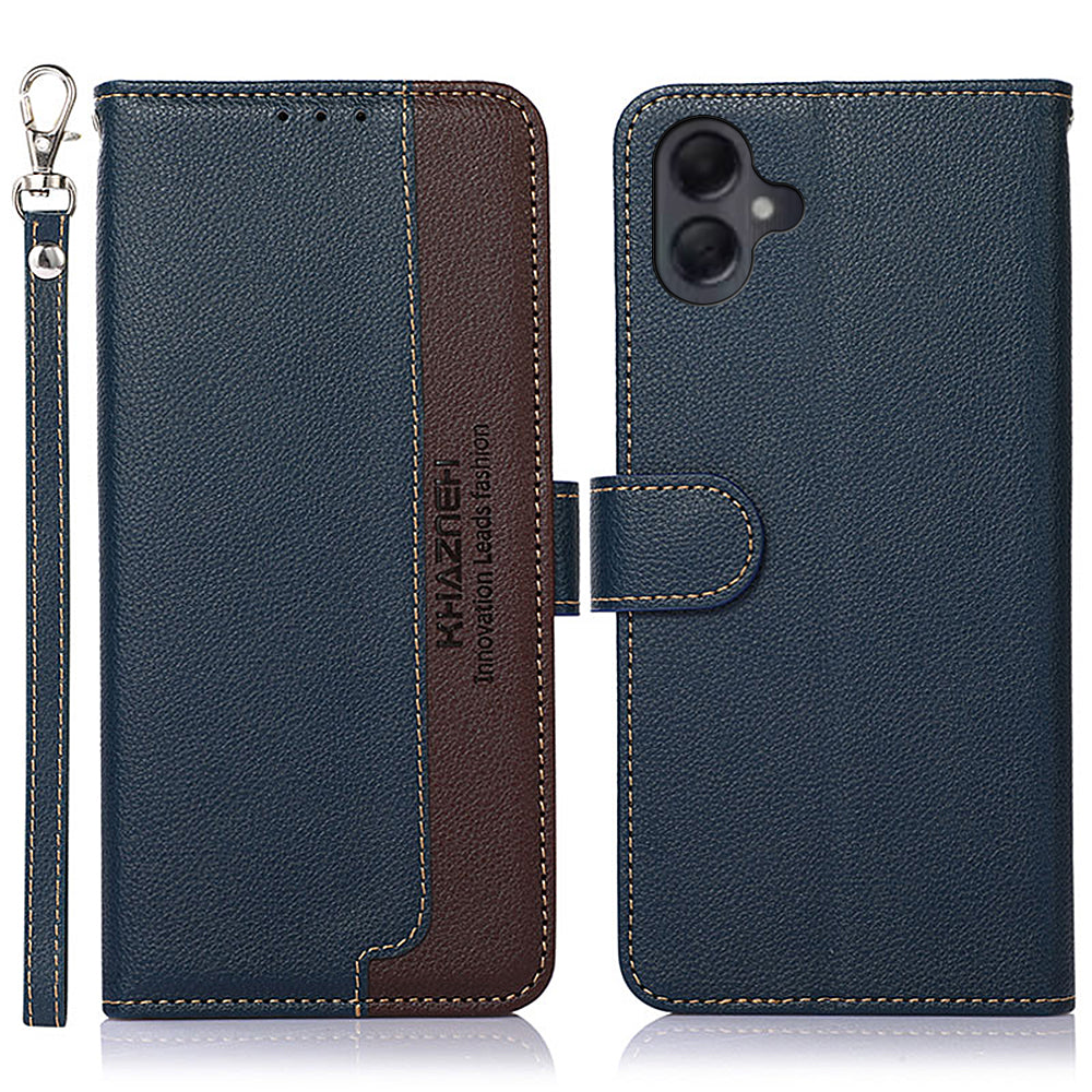 KHAZNEH For Samsung Galaxy A06 Case RFID Blocking Wallet PU Leather Phone Cover - Blue