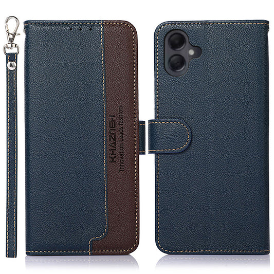 KHAZNEH For Samsung Galaxy A06 Case RFID Blocking Wallet PU Leather Phone Cover - Blue