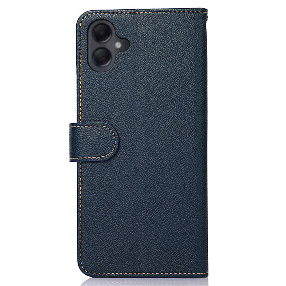 KHAZNEH For Samsung Galaxy A06 Case RFID Blocking Wallet PU Leather Phone Cover - Blue