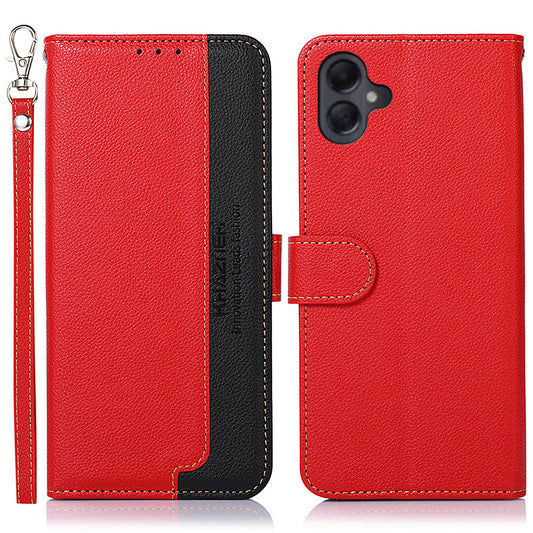 KHAZNEH For Samsung Galaxy A06 Case RFID Blocking Wallet PU Leather Phone Cover - Red